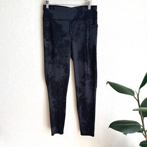 Women's Black Patterned Pants